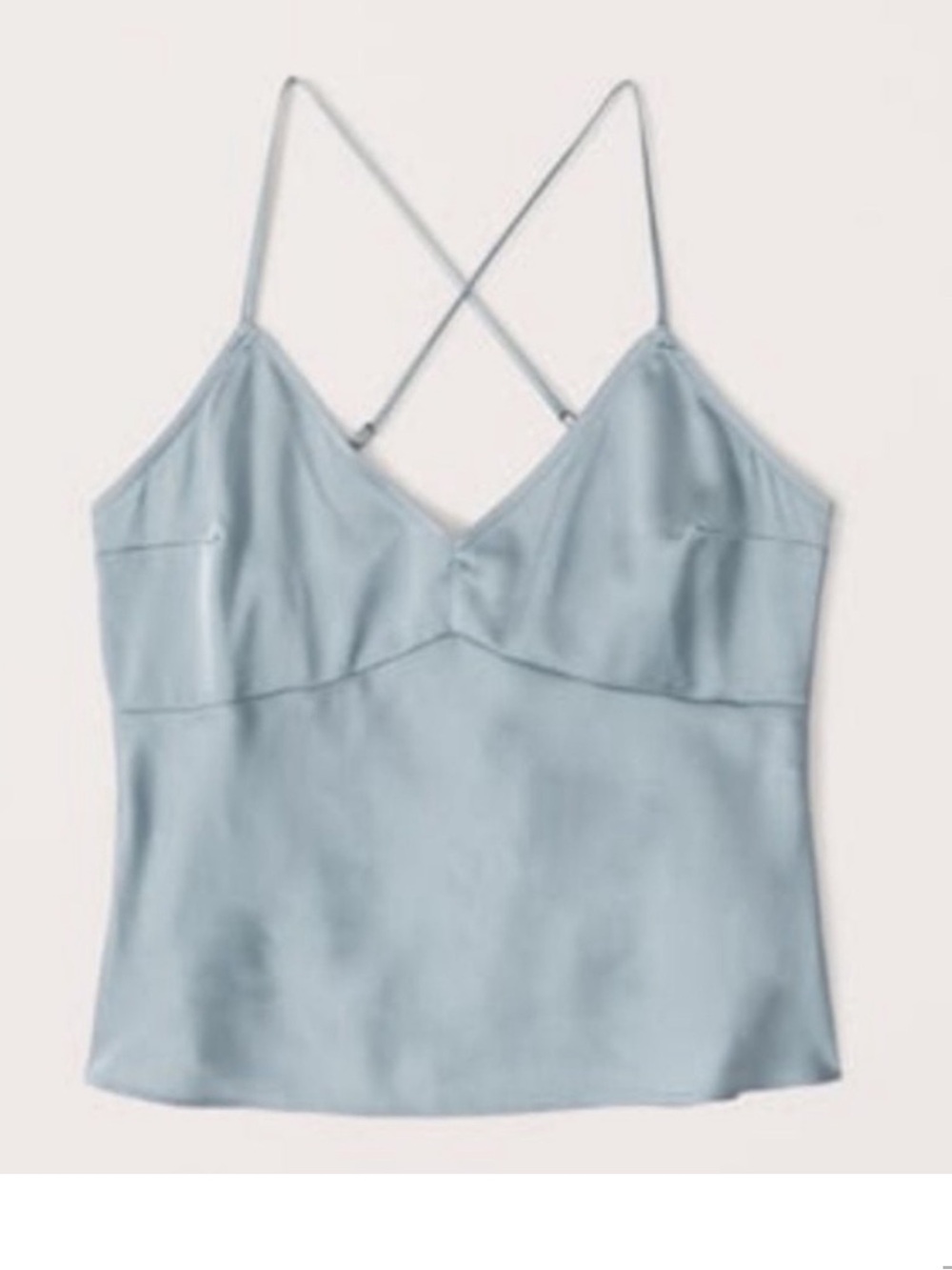 Abercrombie Blue Cross Back Satin Top - Size XXS